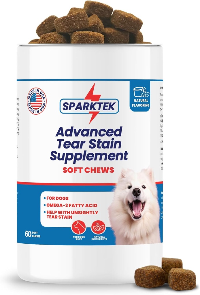 Tear Stain Mykt tygge støtter hunder Eye Care forbedret med lutein Omega-6 Omega-3 Cranberry Extract hjelper Eliminere Tear Stains Lubricates øyne og støtter immunsystem fra Allergier