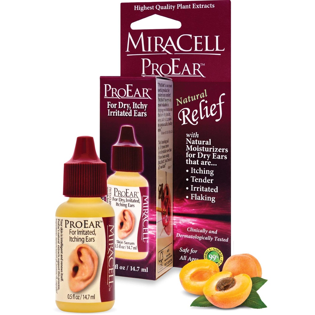 Miracell ProEar, øredråper for kløende ører, ørevokssmykning, tette ører, tørre ører, for voksne babyer. 0.5oz