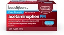 Basic Care Acetaminophen PM, smerte Reliever Plus natt søvnhjelp kaplet, 100 telling
