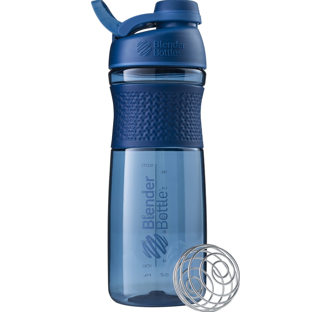 BlenderBottle SportMixer Shaker flaske perfekt for proteinshake og pre trening, 28-Ounce, marine