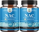NAC Supplement N-Acetyl Cysteine 600mg - Vegansk høy absorpsjon NAC 600 mg Kapsler - Glutathion Precursor for lever rengjøring Detox & Repair Plus lunge helse og immunitet støtte (180 serveringer)