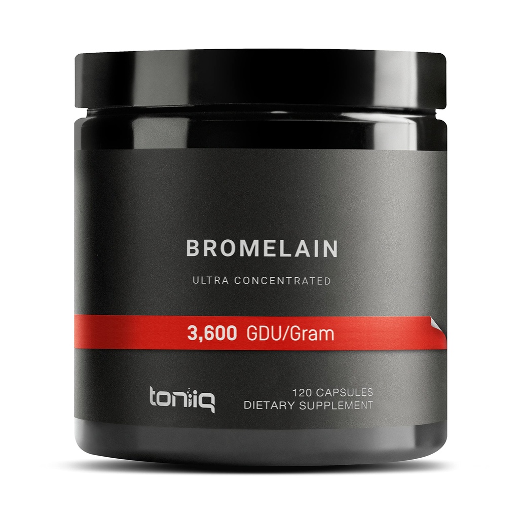 Ultra høy styrke Bromelain 500mg - 3600 GDU/Gram - høy konsentrert og biotilgjengelig - tredjeparts testet formel - 120 vegetariske kapsler - 120 serveringer per beholder - Bromelain Supplement