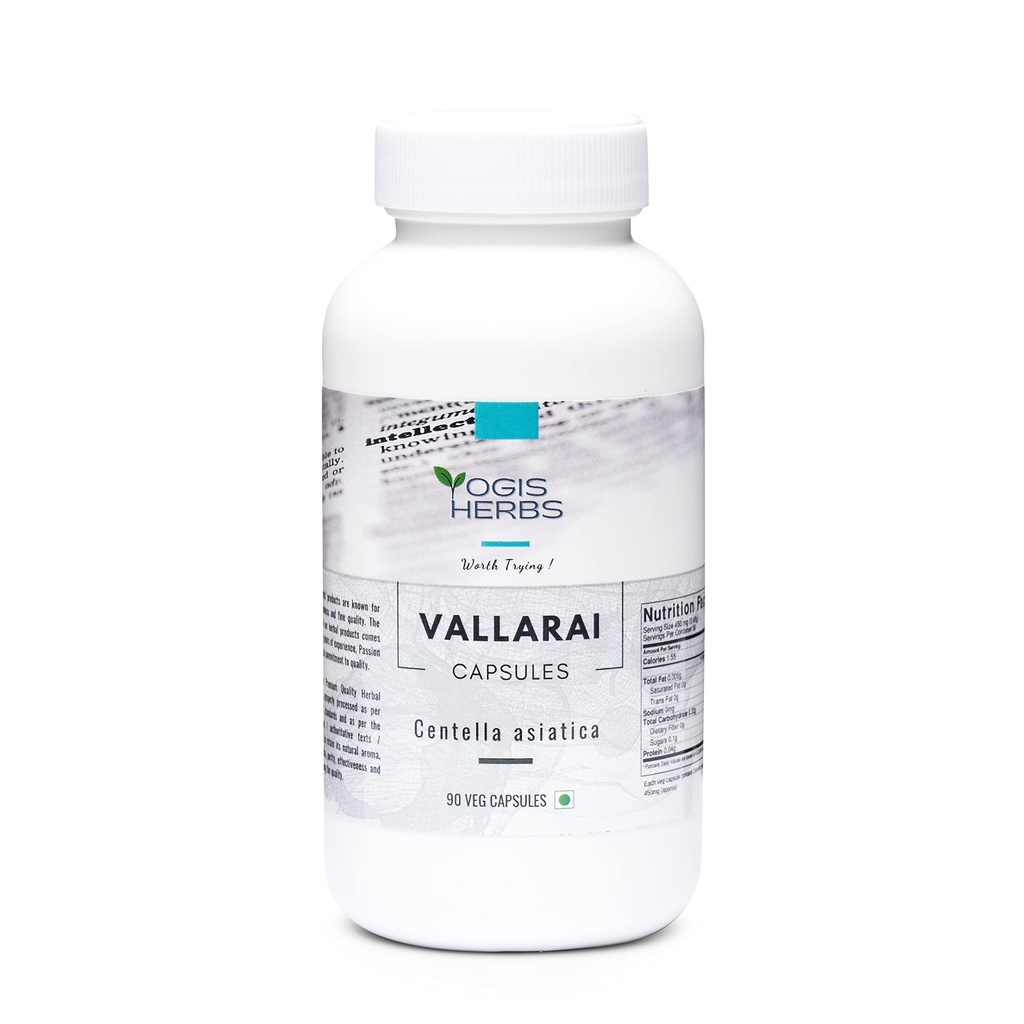 YOGIS HERBS Vallarai Kapsler (Centella Asiatica/Gotu Kola)