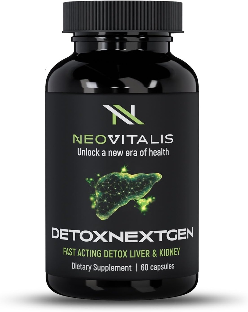 DetoxNextGen Advanced Fast-Active Detox Lever & Nyre Støtte Supplement med Melk Thistle & Dandelion Root - fremmer naturlig rengjøring og toksin fjerning kosttilskudd | 60 kapsler