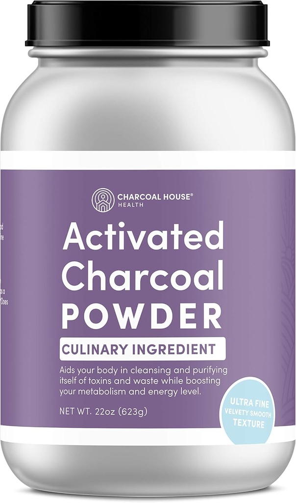 Ultra FINE Coconut Aktivert Charcoal pulver - Kulinariske og kosmetiske applikasjoner, Velvety Smooth Texture for smoothies, Iskrem, bakverk, Sopper, Ultra Fine for en myk Finish, Ingen Grit!