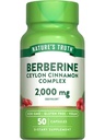 Naturens sannhet Berberine med ceylon kanel kompleks | 2.000mg | 50 Vegansk kapsler | Vegansk, ikke-GMO, og Glutenfri Supplement