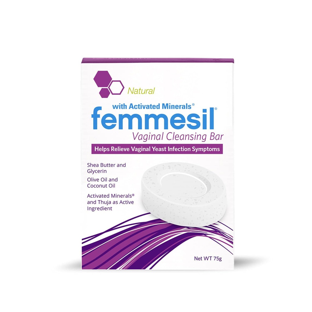 Femmesil Vaginal Antifungal Soap for Yeast Infeksjon Relief for kvinner, Vaginal Itch & Irritasjon, dermatolog Testet & Hypoallergenic Godkjent. Naturlig Vagina Soap Bar (75gm)