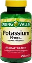 Spring Valley Kalium Caplets Diett Supplement, 99 mg, 250 greve