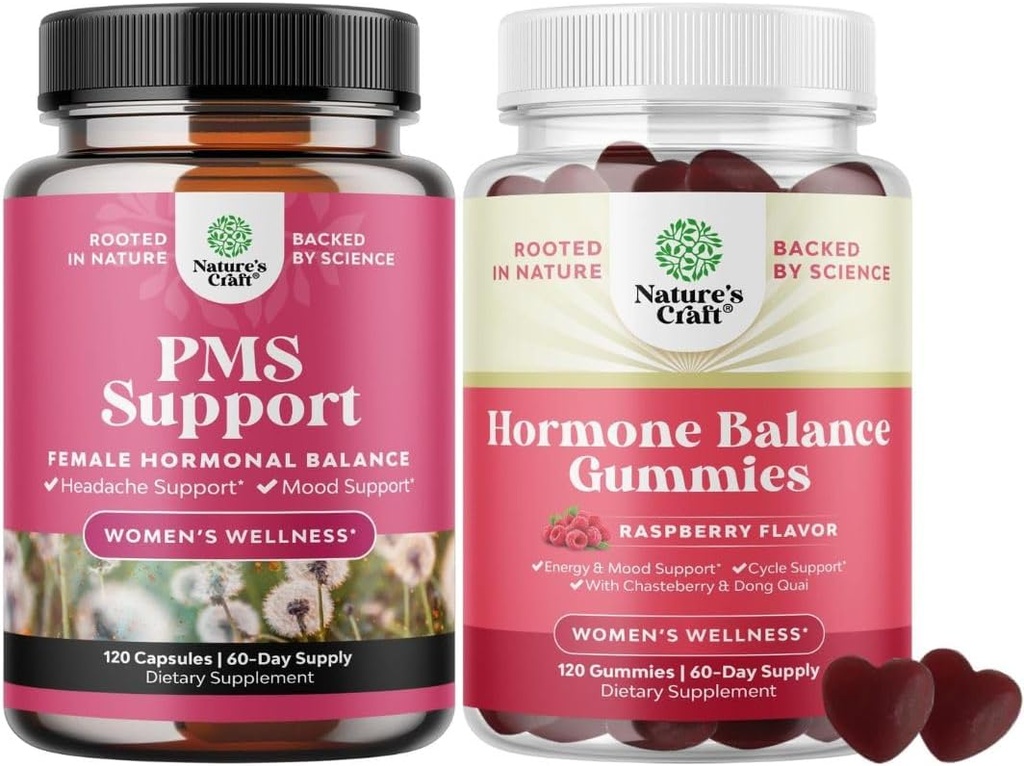 Bundle av avansert PMS støtte supplement for lav energi og hormonbalanse for kvinner i alle aldre - PMS Gummies