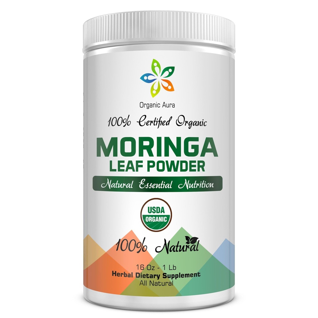 Certified Organic Moringa Leaf Powder-1Lb. USDA Certified Organic. 100% ren og original. Øker naturligvis energi, metabolisme og immunitet. Grønn all supermat. Ingen GMO, Glutenfri