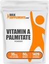 BulkSupplements.com Vitamin A Palmitat pulver - som Retinol Palmitat, Vitamin A Supplement for Immun & Eye Support - Glutenfri, 35 mg per servering, 50g (1,8 oz) (Pack of 1)