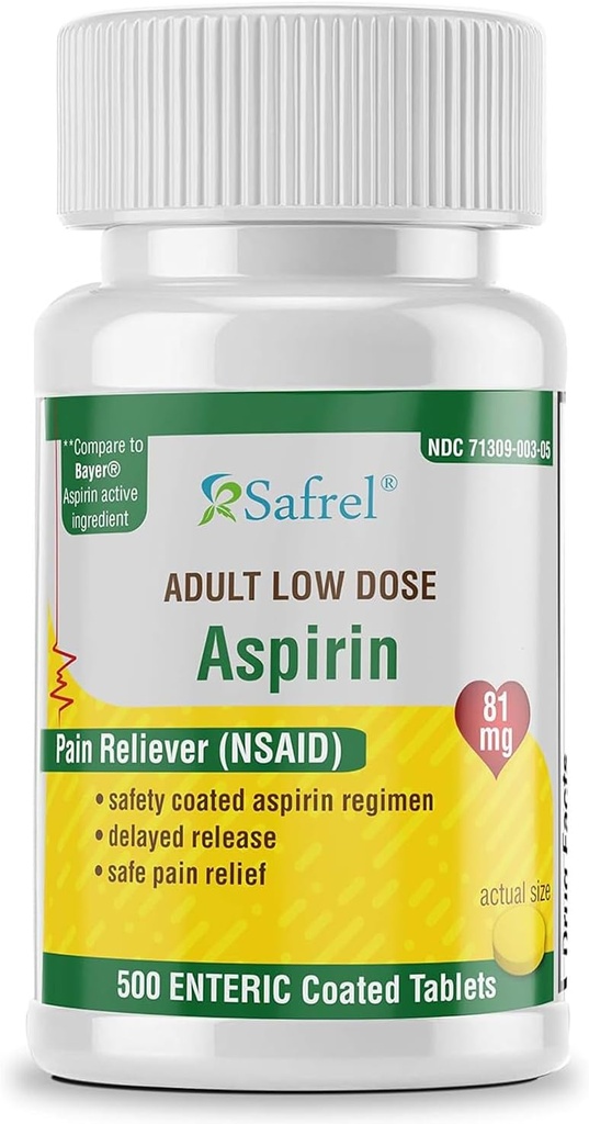 Safrel Generic Bayer Baby Aspirin 81 mg (500 Enteric Coated Tabletter)