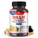 Shilajit ren Himalaya - Energi Booster 85% Fulvic Acid, Maca Root, Panax Ginseng, Tongkat Ali, Fadogia Agrestis - Metabolisme og immunitet Support - 150 kapsler