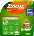 Zyrtec 24-timers allergi relief flytende geler, antihistaminer kapsler med cetirizin HCl Allergi medisin for hele dagen relief fra renny nese, nysing, kløende øyne og mer, 40 teller