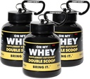 ONMYWHEY Protein Powder Container å gå - Reise vannflaske Funnel for blandinger, Bærbare Pre Trening Supplement Containers & Dispenser Funnels, Mini Preworkout Kosttilskudd Holder Keychain flasker