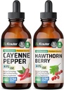 BIO KRAUTER Cayenne Tinktur 4 Fl. Oz. & Hawthorn Berry Tinktur 4 Fl. Oz.