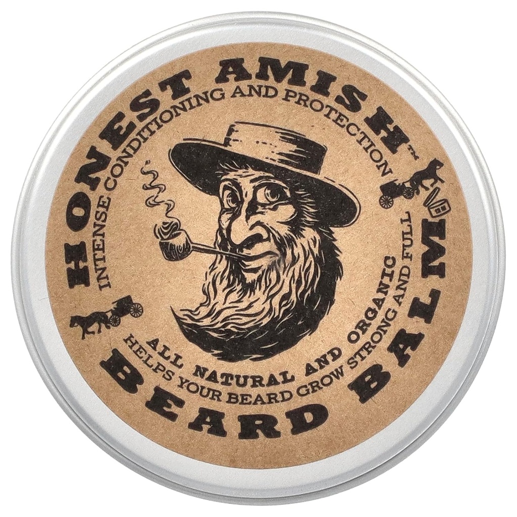 Ærlig Amish Beard Balm Leave-in Conditioner - laget med bare naturlige og organiske ingredienser - 2 Ounce Tin
