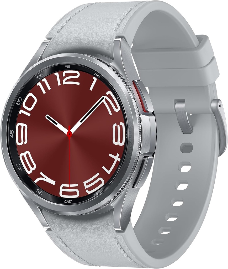 SAMSUNG Galaxy Watch 6 Classic 43mm Bluetooth Smartwatch, Rotating Bezel, Fitness Tracker, Personlige HR-soner, Avansert søvn coaching, Heart Monitor, BIA Sensor, Helse Insights, US Version Silver