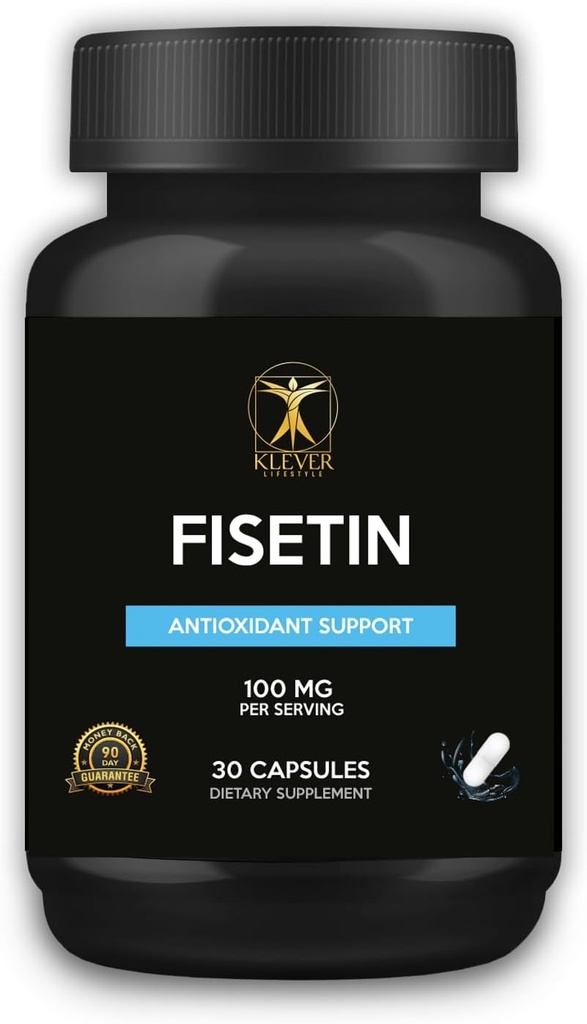 Klever Livsstil | Fisetin | Bioflavonoid | Antioksidant Supplement, Anti-Aging effekter, Hud helse, Metabolske fordeler | 30 Kapsler | 100mg per servering