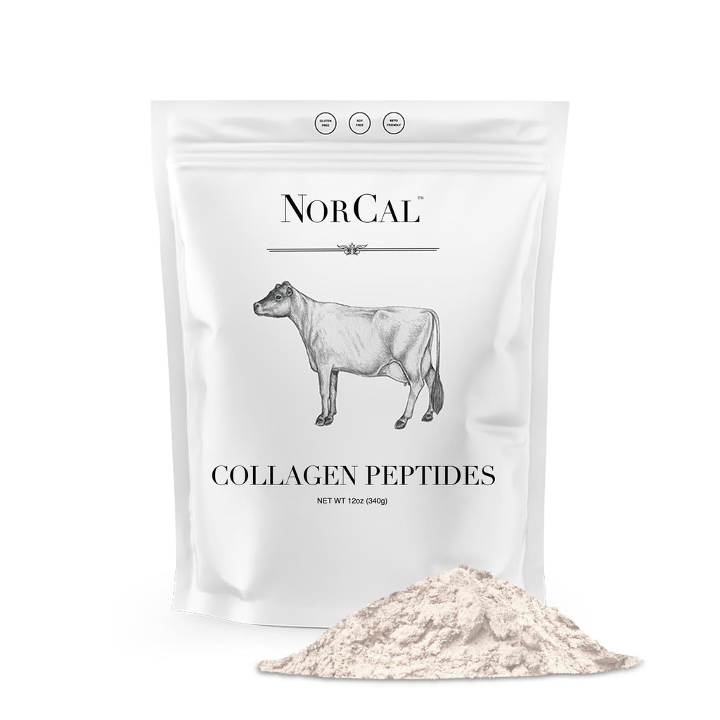 Norcal Hydrolysert Collagen Peptider, 12oz | 20g Protein, 0g karbohydrater/Fat | Grass-Fed brasilianske kyr | for enkel blanding og biotilgjengelighet | US GMP sertifisert