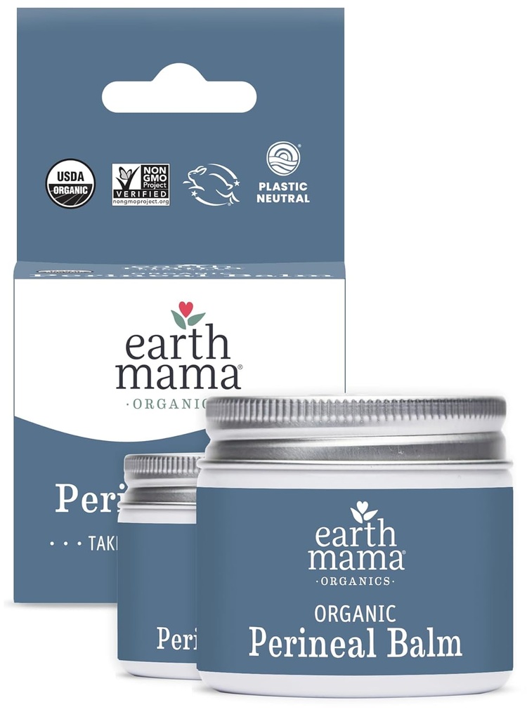 Jorda Mama Organic Perineal Balm | Naturlig kjøle Herbal Salve for Graviditet og Postpartum Relief med heks Hazel & Calendula, Feminine Care Essentials, Ingen Benzocaine eller Butane, 2-Oz (2-Pack)
