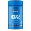 OMAPURE Fish Oil Supplements med Omega 3 fettsyrer (1 flaske, 120 softgels) - høy EPA, DHA, & IFOS fiskeolje piller støtte hjerte og felles helse - Burpless Fish Oil fremmer hjernefunksjon