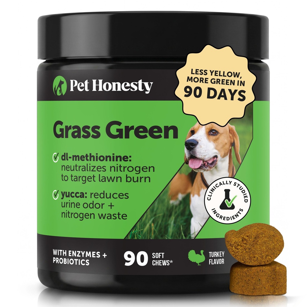 Gras Grønne Hunde Chews - Urine Neutralizer for Lawn, Hunde Pee Grass Hjelper Yard Opphold Grønne adressere Burn Spots med probiotika og enzymer (Tyrkiet)