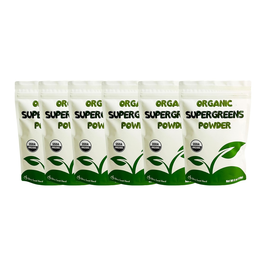 Cherie Sweet Heart Supergreens pulver - Grønn Superfood - Organic Greens pulver Super Greens - Smoothie pulver - Superfood pulver - pulverisert grønn - 2.25LB Super Greens pulver - 204 Serveringer