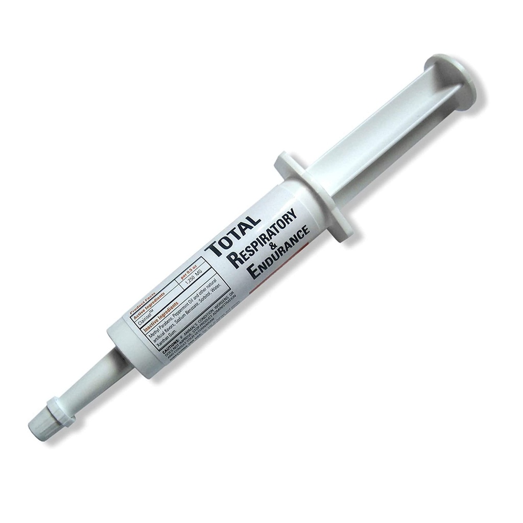 Ramard Totalt respirasjon og utholdenhet Syringe for hester, equine vitaminer og kosttilskudd, veterinærutstyr, med Clairisol, Metylparabener, Peppermynteolje og natriumbenzoat 1/2 oz, 1-Pack
