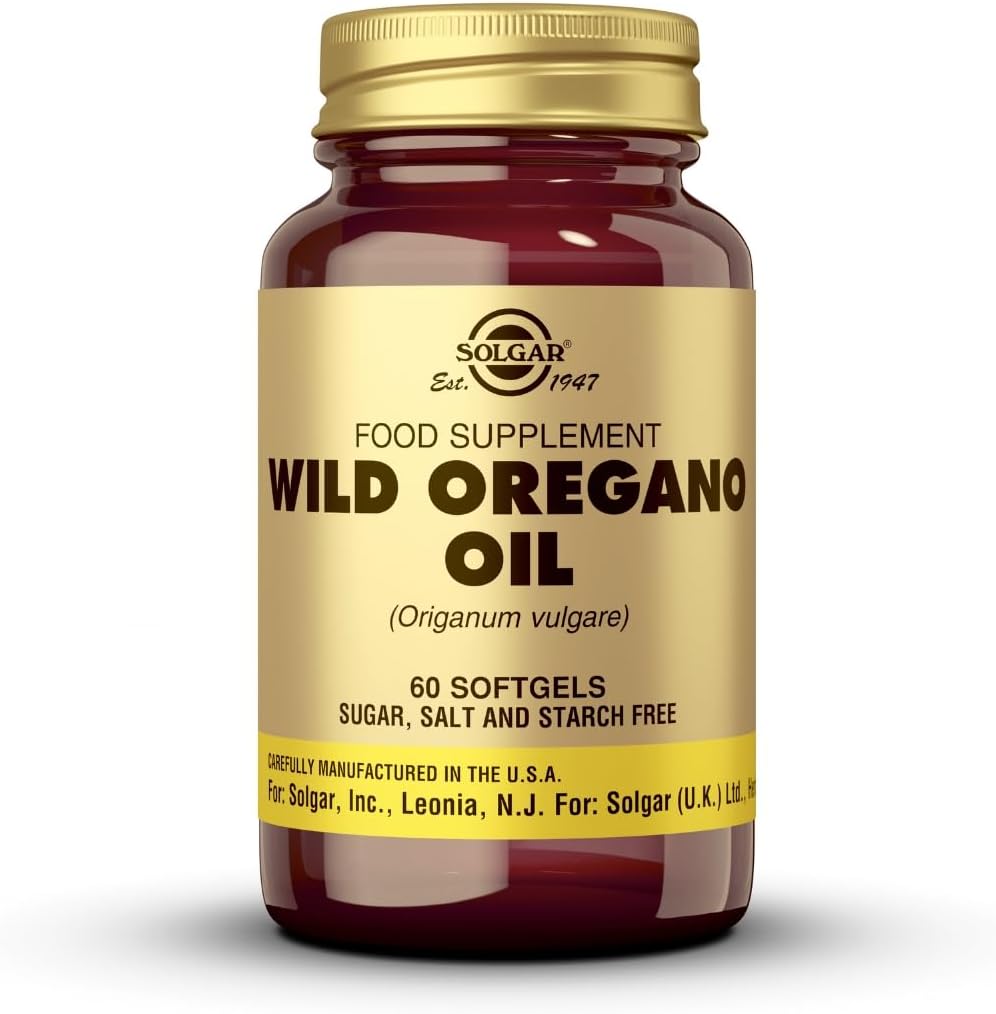 Solgar Wild Oregano Oil, 60 Softgels - Konsentrat - Immunstøtte - ikke GMO, Glutenfri, Dairy Free - 60 Serveringer