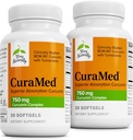 Terry Naturally CuraMed 750mg - Antioksidant Supplement for hjerne og hjerte helse - Supplement med høy potens Curcumin Complex - Nyre, lever og immun helse støtte - 30 Softgels (Pack of 2)