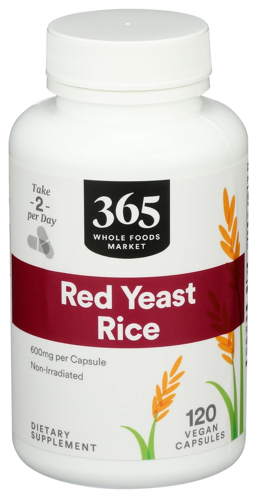 365 av Whole Foods Market, Red Yeast Rice 600mg, 120 greve