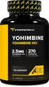 PrimaForce Yohimbine HCl 2.5 mg, 270 kapsler - Premium Supplement, Øker ytelse, Zero Fillers, Ikke-GMO og Glutenfri
