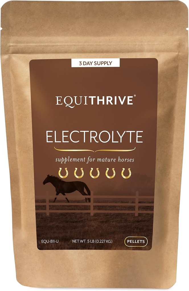 Equithrive Horse Electrolyte Pellets, vitaminer og mineraler Supplement, Equine Feed-forsyninger for trening og konkurranse, .5 lbs, 3 dagers forsyning