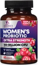Probiotika for kvinner Digestive Helsestøtte - 90 milliarder CFU Women's Probiotic, 16 Strains, Cranberry, Vaginal Probiotic med prebiotika, PH, Immune, Urin, & Feminine Helse Support, 60 kapsler