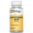 SOLARAY Pantothenic Acid 250mg Vitamin B5 | Energimetabolisme, Hår, Hud, Nagler & Digestiv støtte | 100CT