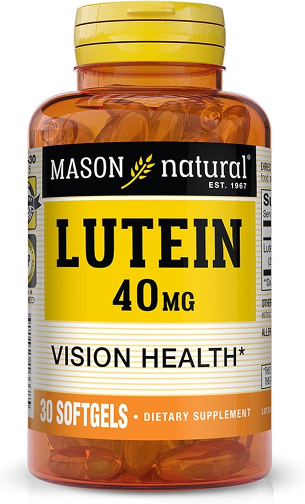 MASON NATURAL Lutein 40 Mg Ultra Styrke Myke Gels - 30 Ea