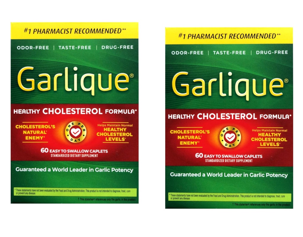Garlique sunn kolesterol formel med 5000 mg allicin, 60 enteriske belagte kapler (pakke med 2)