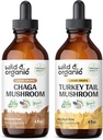 Wild & Organic Chaga Mushroom Tinktur 4 fl oz & Tyrkia Tail Mushroom Tinktur 4 fl oz