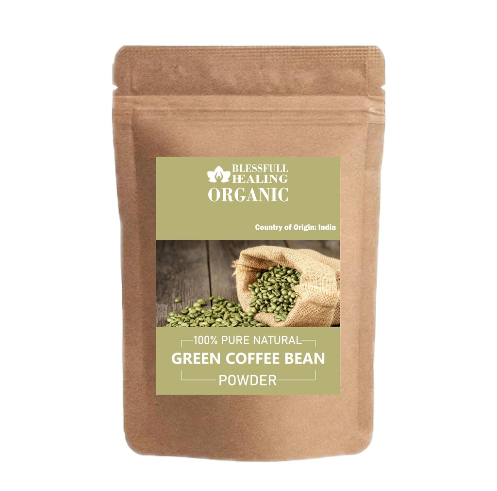 Økologisk grønn kaffebønne pulver 100% ren naturlig 100 gram / 3,52 oz