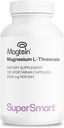 Supersmart - Magnesium L-Treonate 2000mg per dag (Magtein) - Patentert og svært biotilgjengelig Magnesium Threonate - Minne, Hjernehelse og oppmerksomhet | Ikke-GMO & Glutenfri - 120 Vegetariske kapsler