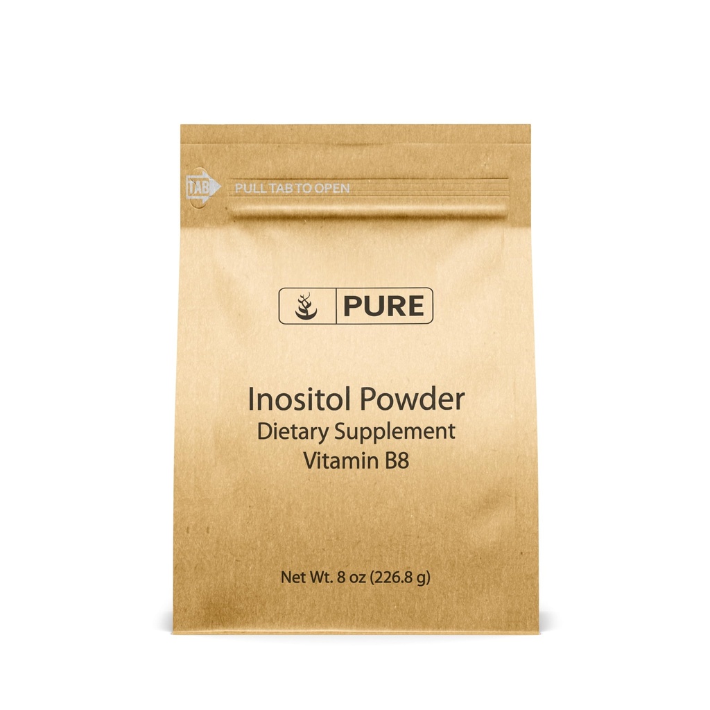 Rene opprinnelige ingredienser Inositol (Vitamin B8) pulver (8 oz) alltid ren, ingen fyllstoffer eller tilsetningsmidler, Lab verifisert