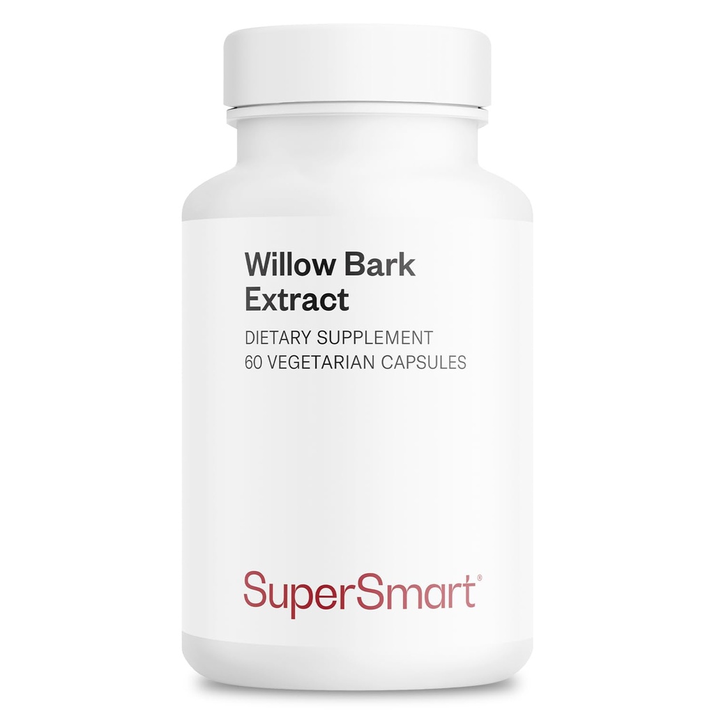 Supersmart - Willow Bark Extract 530mg per dag (høy styrke) - 15% Salicin - naturlig Willow Bark Herb Supplement | Ikke-GMO & Glutenfri - 60 vegetariske kapsler