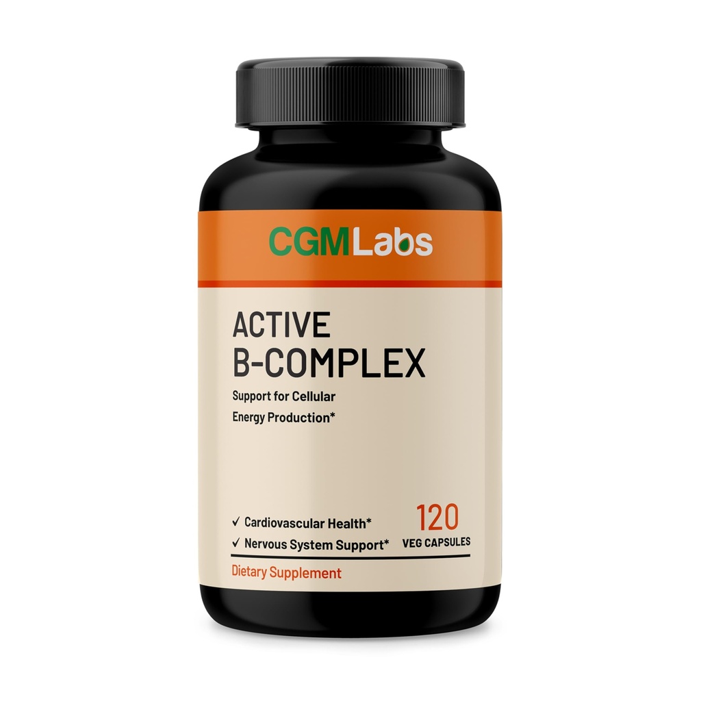 Vitamin B-kompleks - Aktiv B1, B2, B3, B6, B12, Thiamin, Riboflavin, Niacin, Folat, Biotin, Pantotensyre, Inositol av CGM Labs