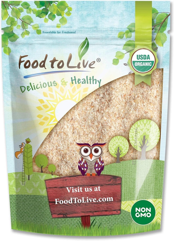 Mat å leve - Økologisk Hele Psyllium Husks, 1 pund - Ikke-GMO Flaks, Vegansk, Usweeted, Uslavored, Rik på Dietary Fiber, Naturlig Food Thickener, Flott for baking