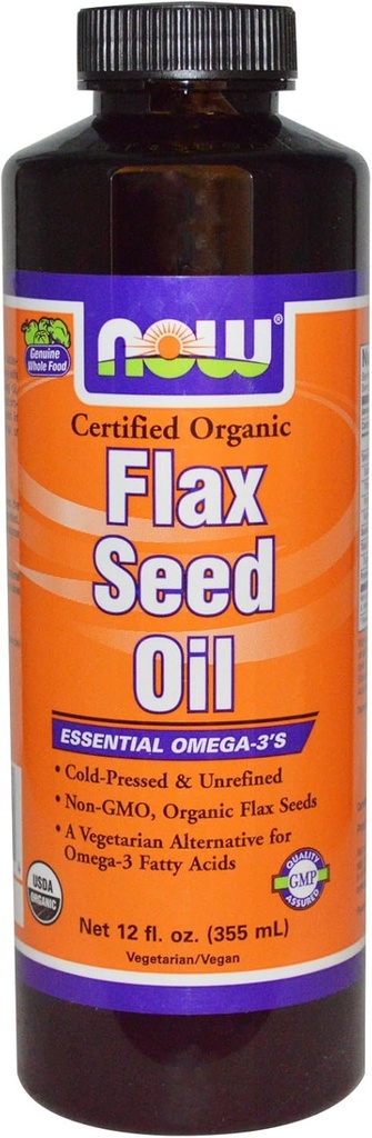 Nå Flax Seed Oil, 12-Ounces (pakke med 2)
