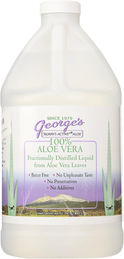 George's Aloe Vera Supplement Softgel, 64 Fluid Ounce, 100% alltid aktiv Aloe Vera væske
