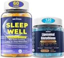 Melatonin gratis naturlig søvn Gummies for voksne + Liposomal glutathione Gummies Supplement for kvinner