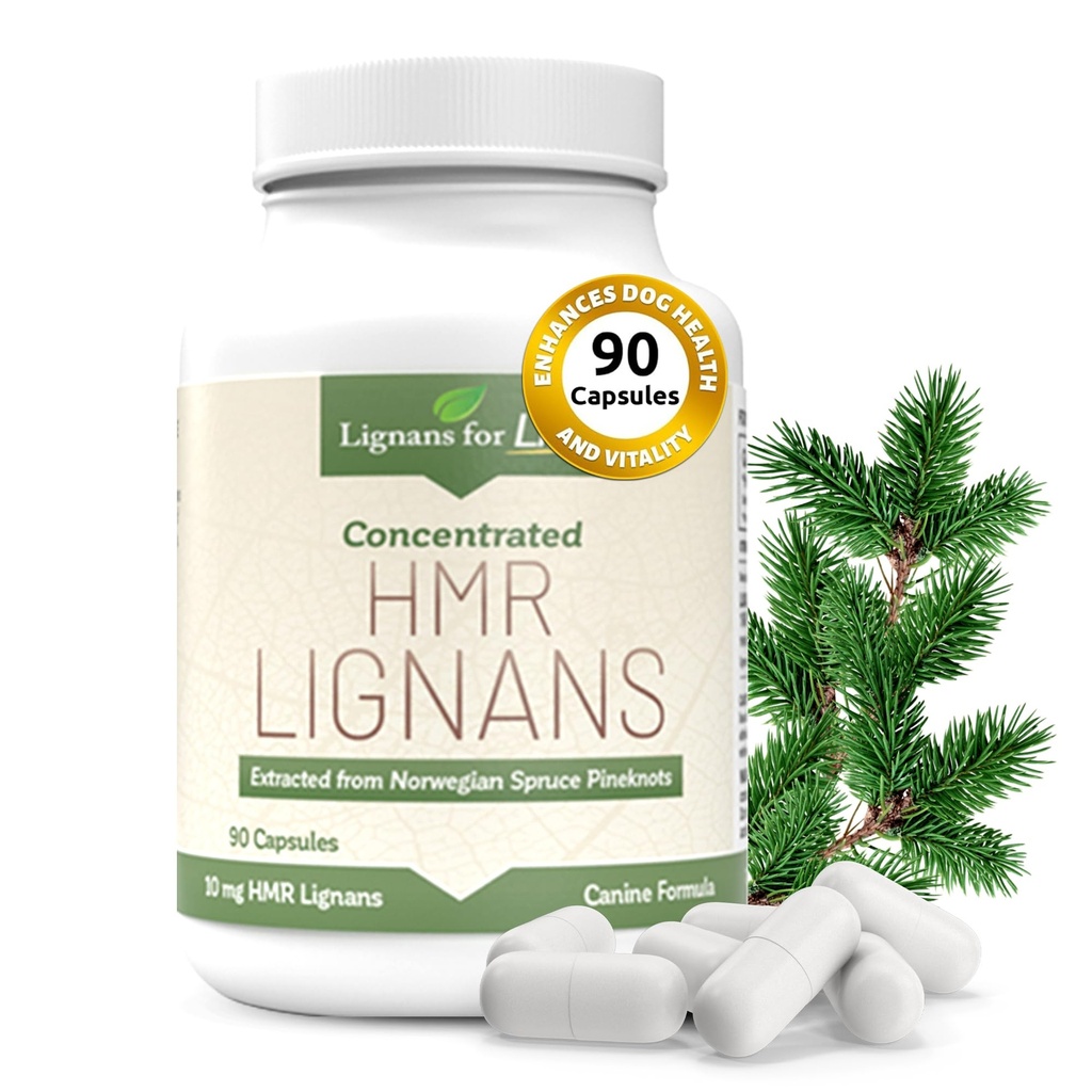 Lignaner for livet HMR LIGNANS 10 mg kapsler - Perfekt for små hunder avler - Vitamin for sunne dyr | Multivitamin | velvære Supplement | ernæringsmessig