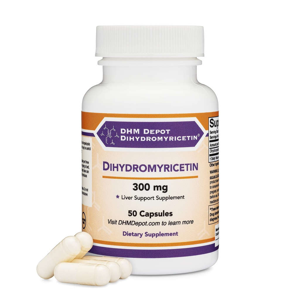 Dihydromyricetin (DHM) 50 kapsler, 300mg, Liver Support Supplement (Tredjeparts testet)(DHM Depot) Ikke GMO, Glutenfri (Liver Cleanse Detox & Repair) ved Double Wood